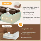 Sofà senza ossa in morbido peluche da 149'', spugna HD 32D, design ergonomico, confezionamento sottovuoto, libera combinazione, connessione a fibbia per camera da letto/studio/home theater