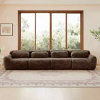 Sofà senza ossa in morbido peluche da 149'', spugna HD 32D, design ergonomico, confezionamento sottovuoto, libera combinazione, connessione a fibbia per camera da letto/studio/home theater