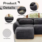 Sofà senza ossa in morbido peluche da 149'', spugna HD 32D, design ergonomico, confezionamento sottovuoto, libera combinazione, connessione a fibbia per camera da letto/studio/home theater