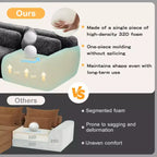 Sofà senza ossa in morbido peluche da 149'', spugna HD 32D, design ergonomico, confezionamento sottovuoto, libera combinazione, connessione a fibbia per camera da letto/studio/home theater