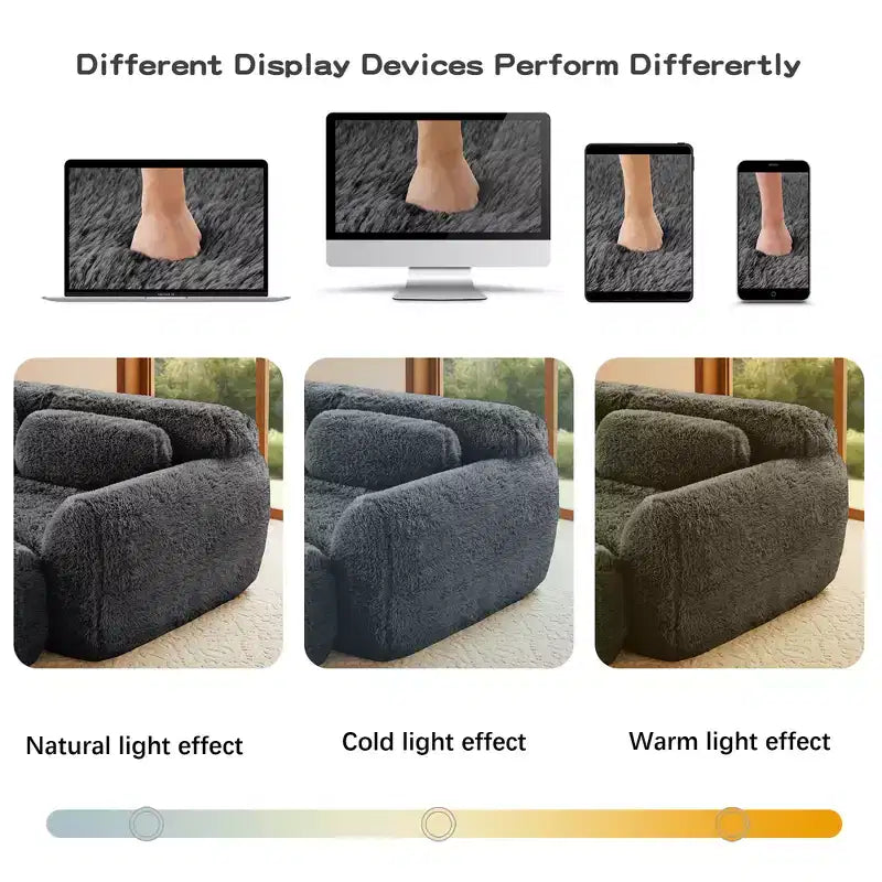 Sofà senza ossa in morbido peluche da 149'', spugna HD 32D, design ergonomico, confezionamento sottovuoto, libera combinazione, connessione a fibbia per camera da letto/studio/home theater
