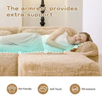 Sofà senza ossa in morbido peluche da 149'', spugna HD 32D, design ergonomico, confezionamento sottovuoto, libera combinazione, connessione a fibbia per camera da letto/studio/home theater