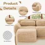 Sofà senza ossa in morbido peluche da 149'', spugna HD 32D, design ergonomico, confezionamento sottovuoto, libera combinazione, connessione a fibbia per camera da letto/studio/home theater