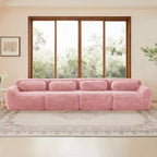 Sofà senza ossa in morbido peluche da 149'', spugna HD 32D, design ergonomico, confezionamento sottovuoto, libera combinazione, connessione a fibbia per camera da letto/studio/home theater