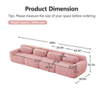 Sofà senza ossa in morbido peluche da 149'', spugna HD 32D, design ergonomico, confezionamento sottovuoto, libera combinazione, connessione a fibbia per camera da letto/studio/home theater