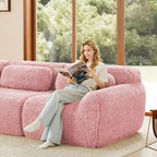 Sofà senza ossa in morbido peluche da 149'', spugna HD 32D, design ergonomico, confezionamento sottovuoto, libera combinazione, connessione a fibbia per camera da letto/studio/home theater