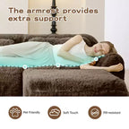 Sofà senza ossa in morbido peluche da 149'', spugna HD 32D, design ergonomico, confezionamento sottovuoto, libera combinazione, connessione a fibbia per camera da letto/studio/home theater