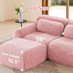 Sofà senza ossa in morbido peluche da 149'', spugna HD 32D, design ergonomico, confezionamento sottovuoto, libera combinazione, connessione a fibbia per camera da letto/studio/home theater