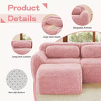 Sofà senza ossa in morbido peluche da 149'', spugna HD 32D, design ergonomico, confezionamento sottovuoto, libera combinazione, connessione a fibbia per camera da letto/studio/home theater