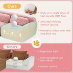 Sofà senza ossa in morbido peluche da 149'', spugna HD 32D, design ergonomico, confezionamento sottovuoto, libera combinazione, connessione a fibbia per camera da letto/studio/home theater