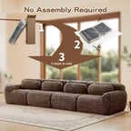 Sofà senza ossa in morbido peluche da 149'', spugna HD 32D, design ergonomico, confezionamento sottovuoto, libera combinazione, connessione a fibbia per camera da letto/studio/home theater