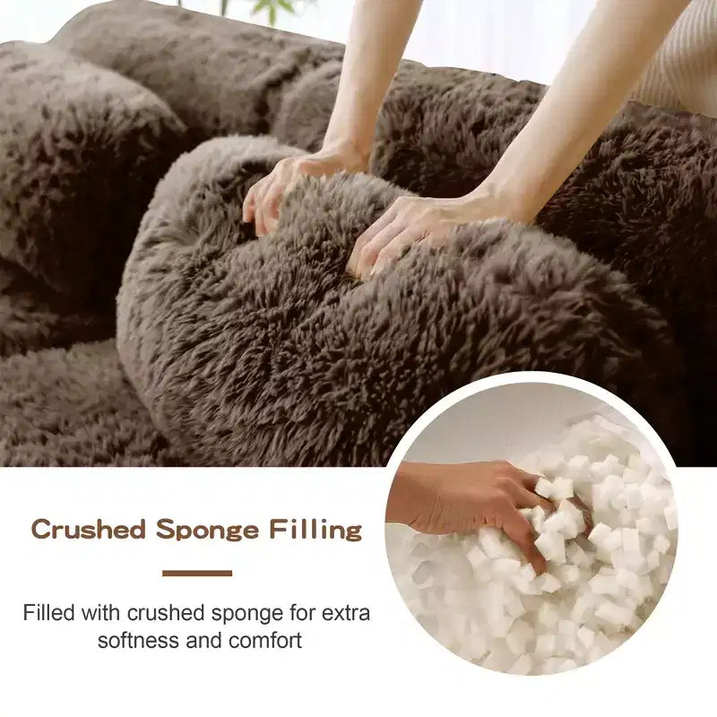 Sofà senza ossa in morbido peluche da 149'', spugna HD 32D, design ergonomico, confezionamento sottovuoto, libera combinazione, connessione a fibbia per camera da letto/studio/home theater