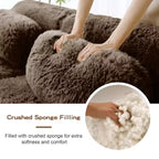 Sofà senza ossa in morbido peluche da 149'', spugna HD 32D, design ergonomico, confezionamento sottovuoto, libera combinazione, connessione a fibbia per camera da letto/studio/home theater
