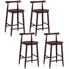 Sgabelli da Bar in Legno Set da 2/4 con Gambe in Legno di Acacia