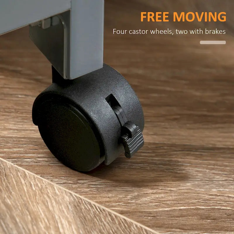 Carrello da cucina con isola, piano in legno, ripiani e cassetti