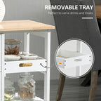 Carrello da cucina con isola, piano in legno, ripiani e cassetti