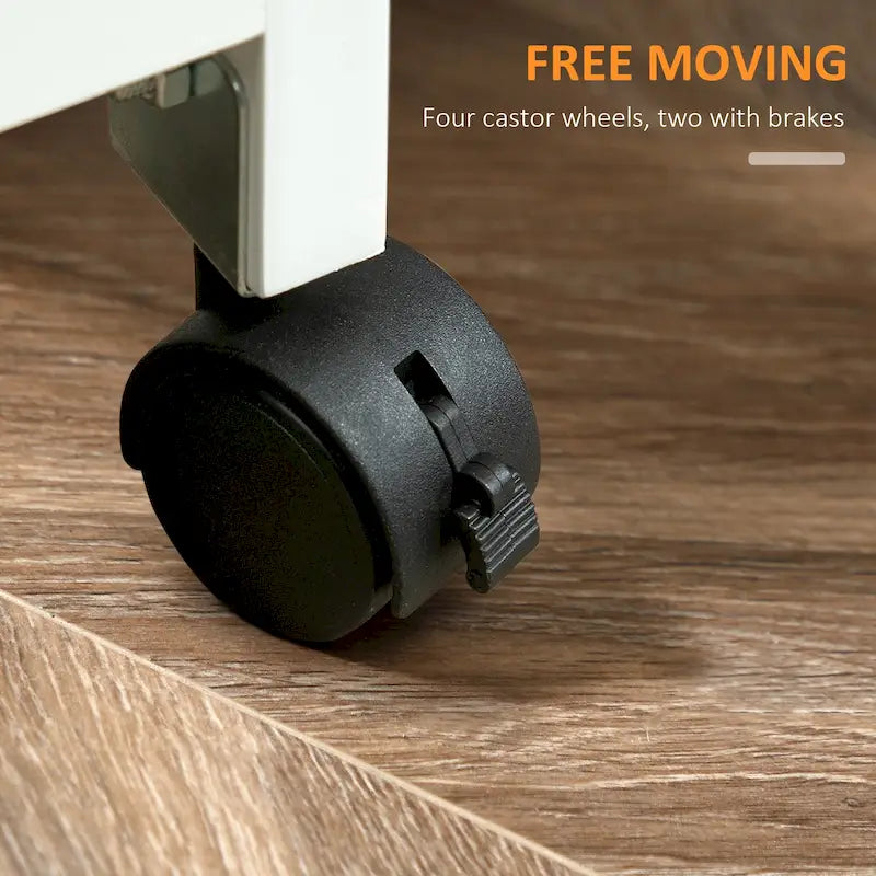 Carrello da cucina con isola, piano in legno, ripiani e cassetti