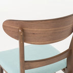 Sedia da pranzo imbottita Mid-Century Modern in legno di gomma (set da 2)