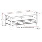 Tavolino da Salotto Transizionale in Legno da 122 cm con Cassetti Contenitori