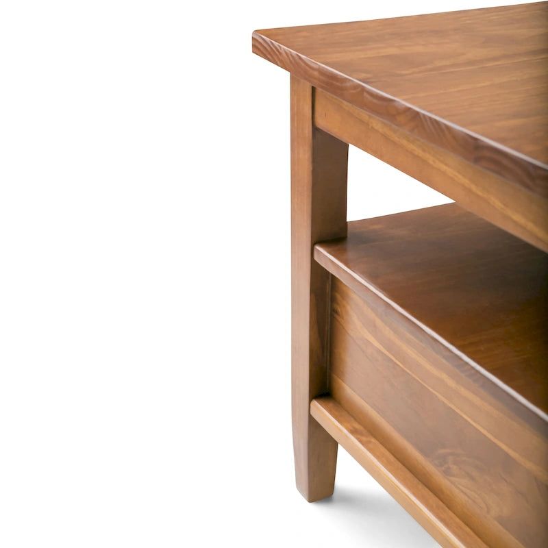 Tavolino da Salotto Transizionale in Legno da 122 cm con Cassetti Contenitori