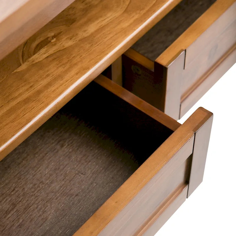 Tavolino da Salotto Transizionale in Legno da 122 cm con Cassetti Contenitori
