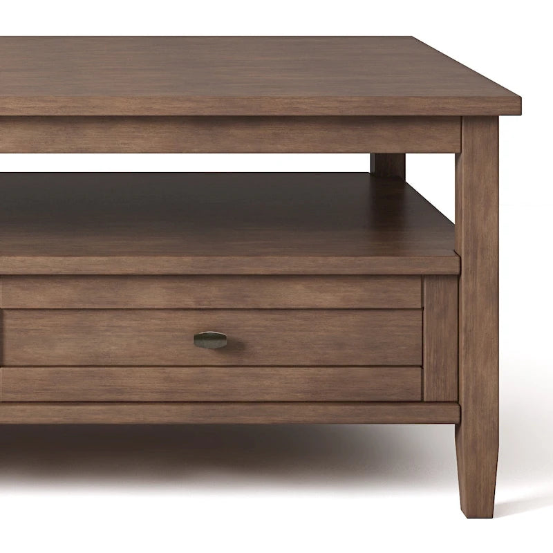 Tavolino da Salotto Transizionale in Legno da 122 cm con Cassetti Contenitori