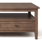 Tavolino da Salotto Transizionale in Legno da 122 cm con Cassetti Contenitori