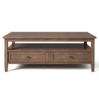 Tavolino da Salotto Transizionale in Legno da 122 cm con Cassetti Contenitori