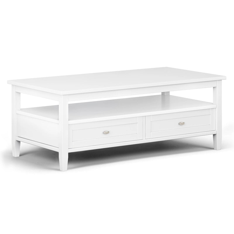 Tavolino da Salotto Transizionale in Legno da 122 cm con Cassetti Contenitori