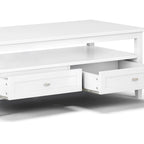 Tavolino da Salotto Transizionale in Legno da 122 cm con Cassetti Contenitori