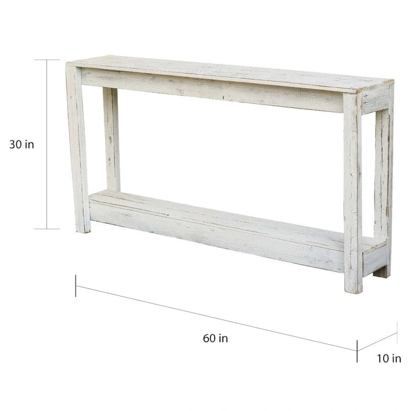 Consolle in legno di recupero per divano