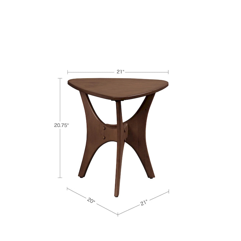 Tavolino Laterale in Legno a Triangolo