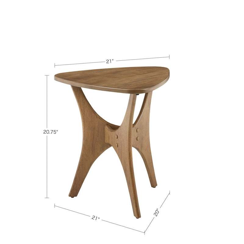 Tavolino Laterale in Legno a Triangolo