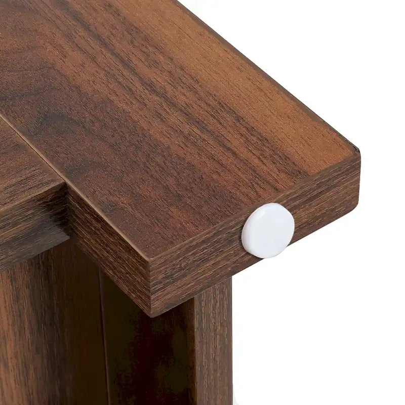 Tavolino da Caffè Quadrato in Legno con Ripiano Contenitore