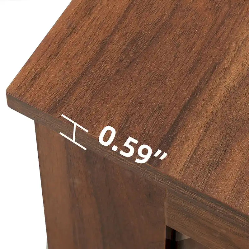 Tavolino da Caffè Quadrato in Legno con Ripiano Contenitore