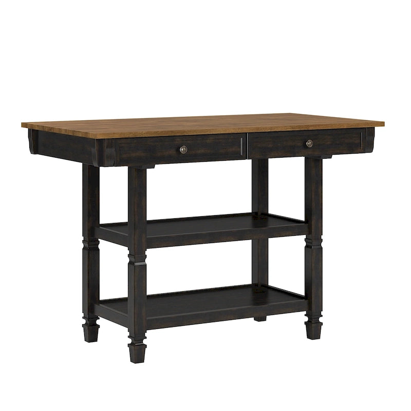 Credenza da cucina bicolore con cassetti e ripiani