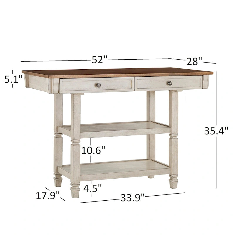 Credenza da cucina bicolore con cassetti e ripiani