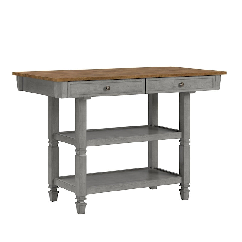 Credenza da cucina bicolore con cassetti e ripiani