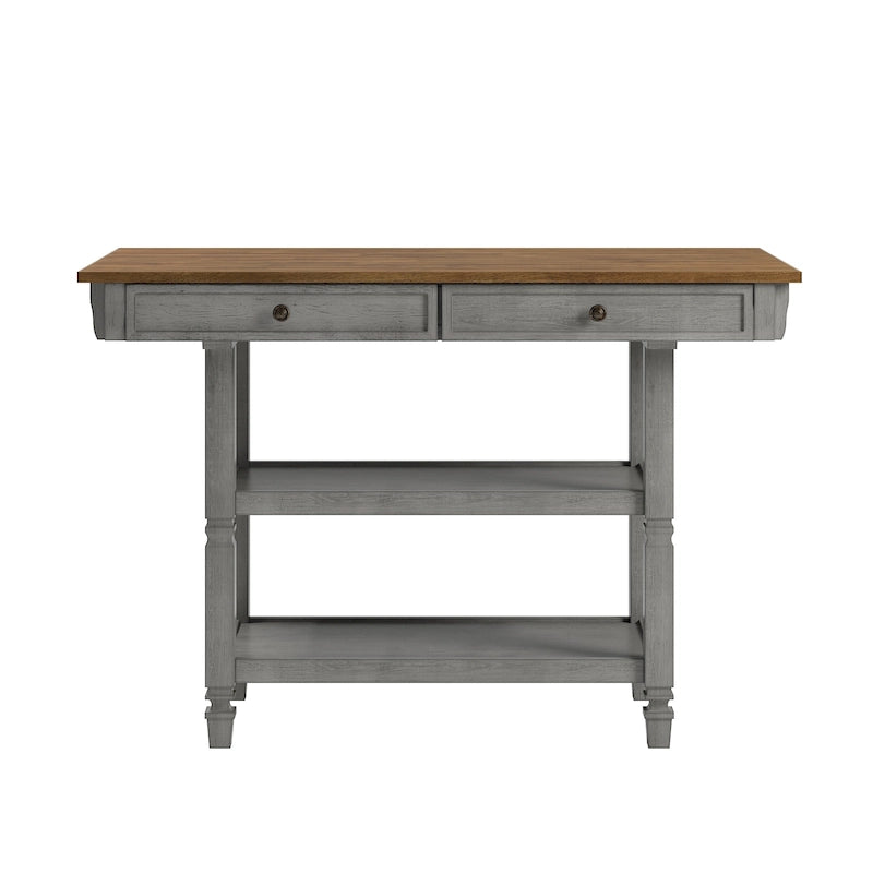 Credenza da cucina bicolore con cassetti e ripiani