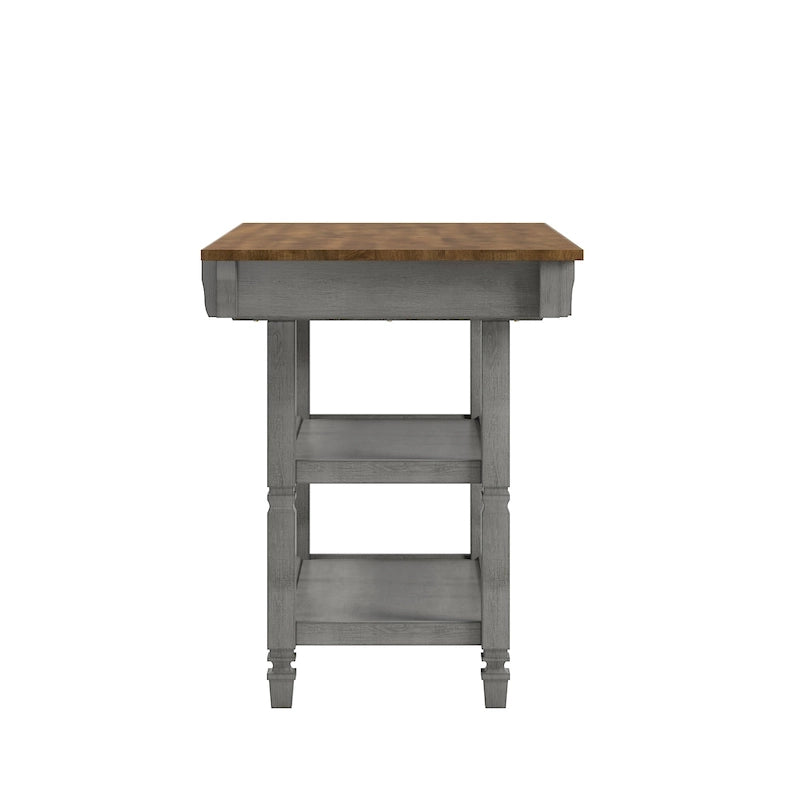 Credenza da cucina bicolore con cassetti e ripiani