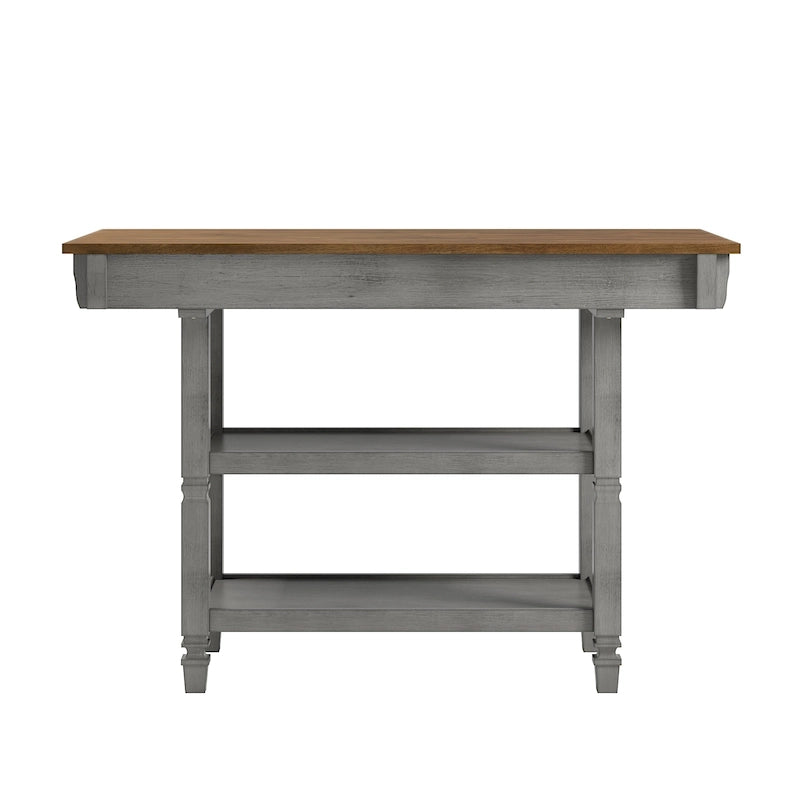 Credenza da cucina bicolore con cassetti e ripiani