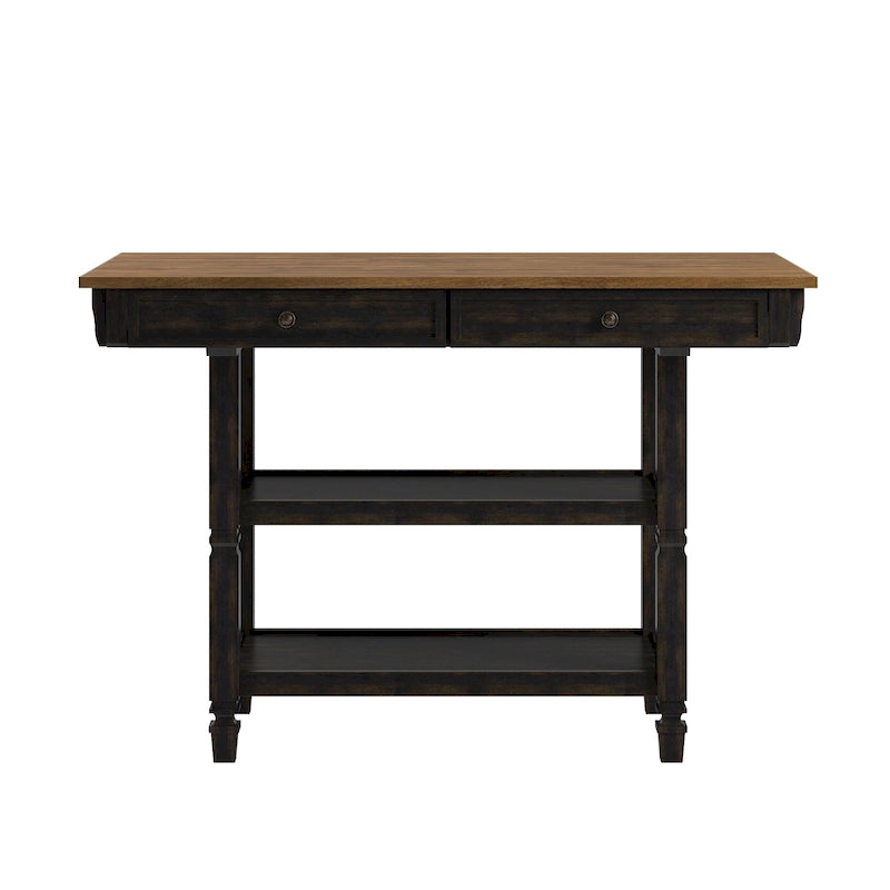 Credenza da cucina bicolore con cassetti e ripiani