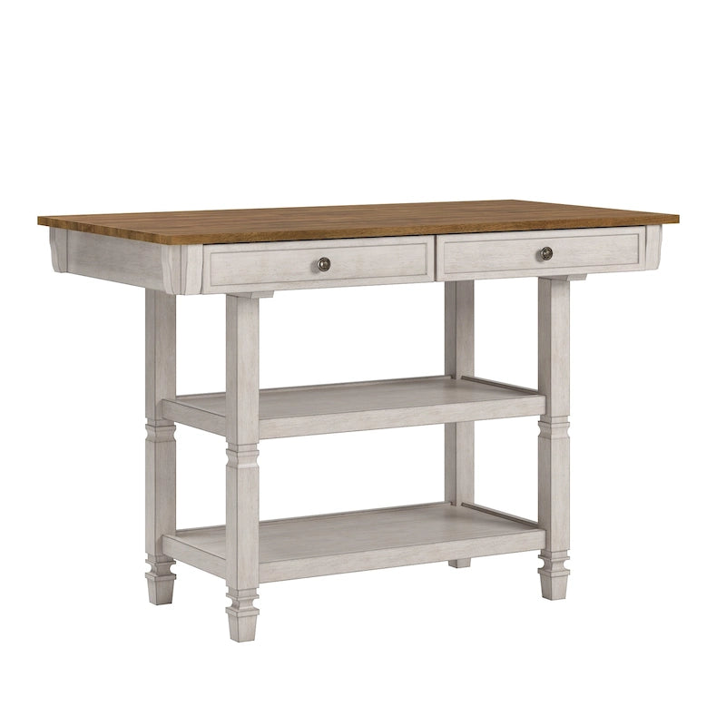 Credenza da cucina bicolore con cassetti e ripiani
