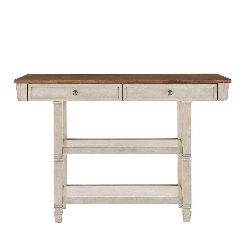 Credenza da cucina bicolore con cassetti e ripiani