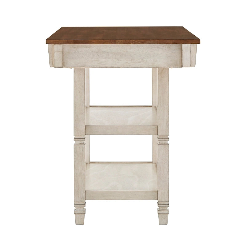 Credenza da cucina bicolore con cassetti e ripiani