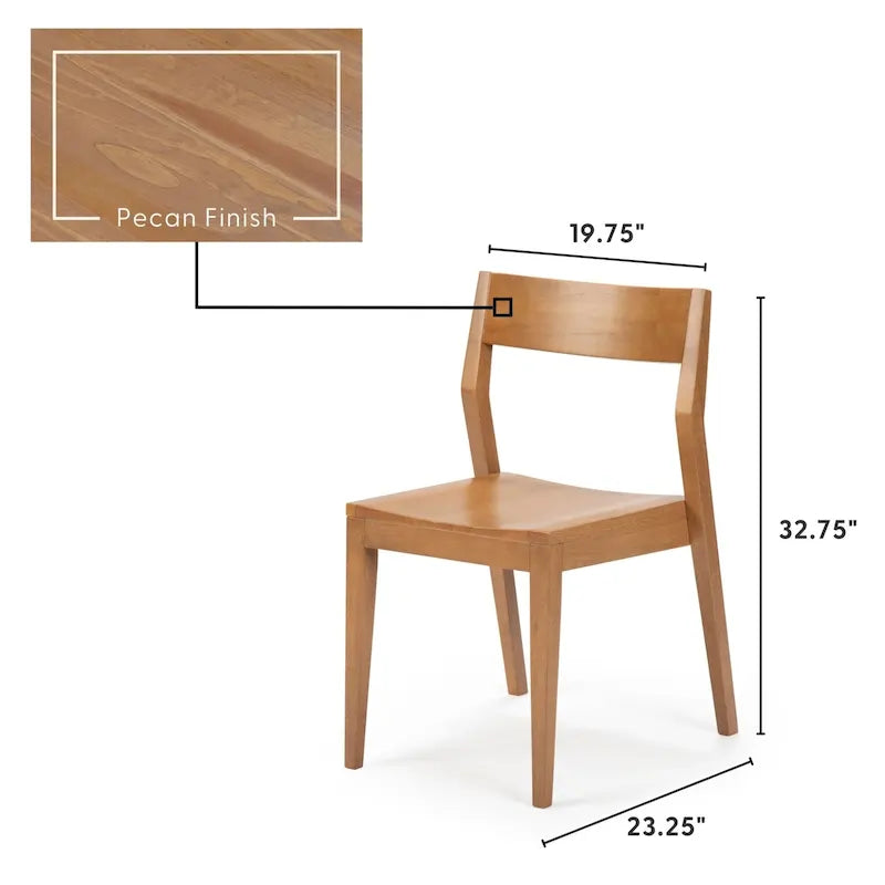 Sedia da pranzo moderna in legno massello