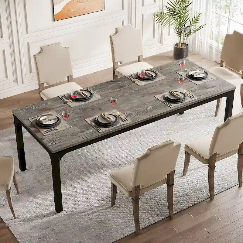 Tavolo da pranzo rettangolare da 78 pollici per 6-8 persone