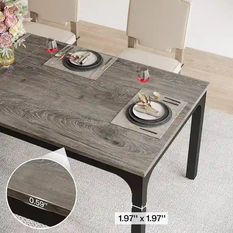 Tavolo da pranzo rettangolare da 78 pollici per 6-8 persone