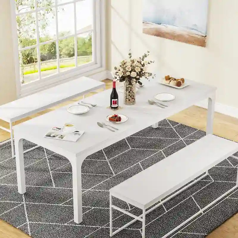 Tavolo da pranzo rettangolare da 78 pollici per 6-8 persone