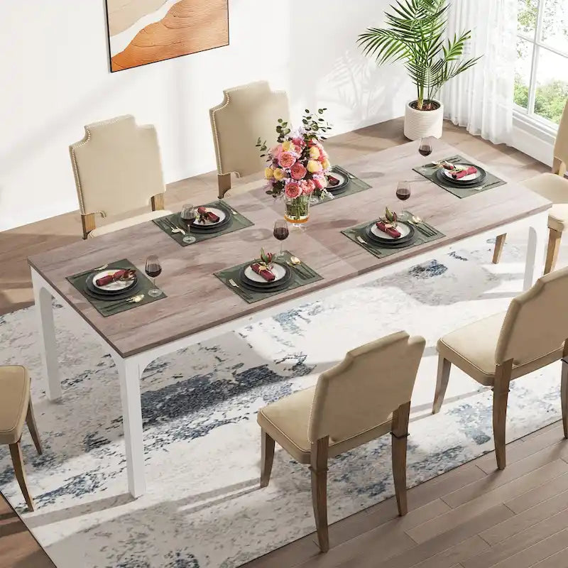 Tavolo da pranzo rettangolare da 78 pollici per 6-8 persone